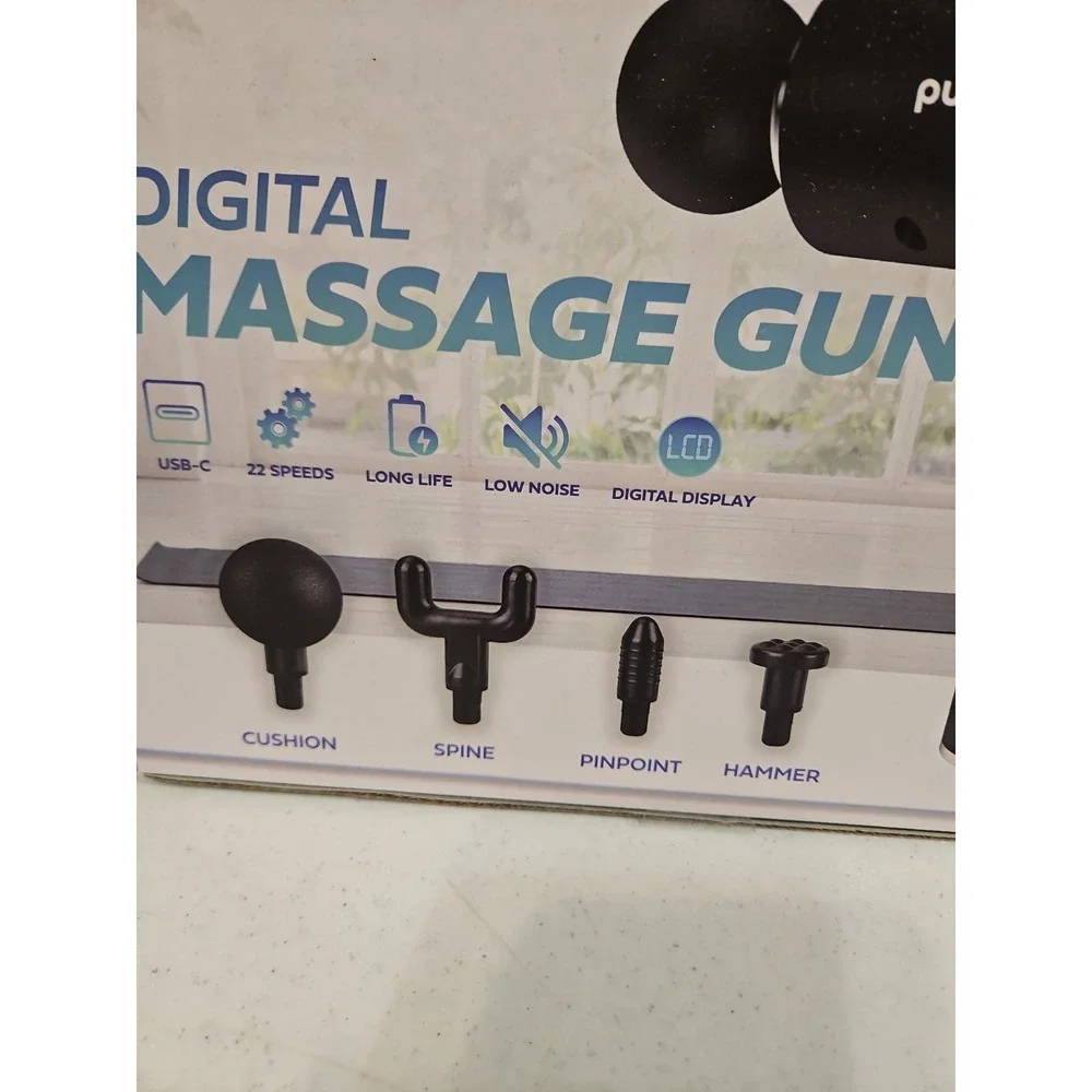Purity +‎ Compact Massage Gun 4 Attachments, USB Charging New In Box $55retail